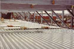 Thin-gauge trapez plates used in a parking house in Randers, Denmark